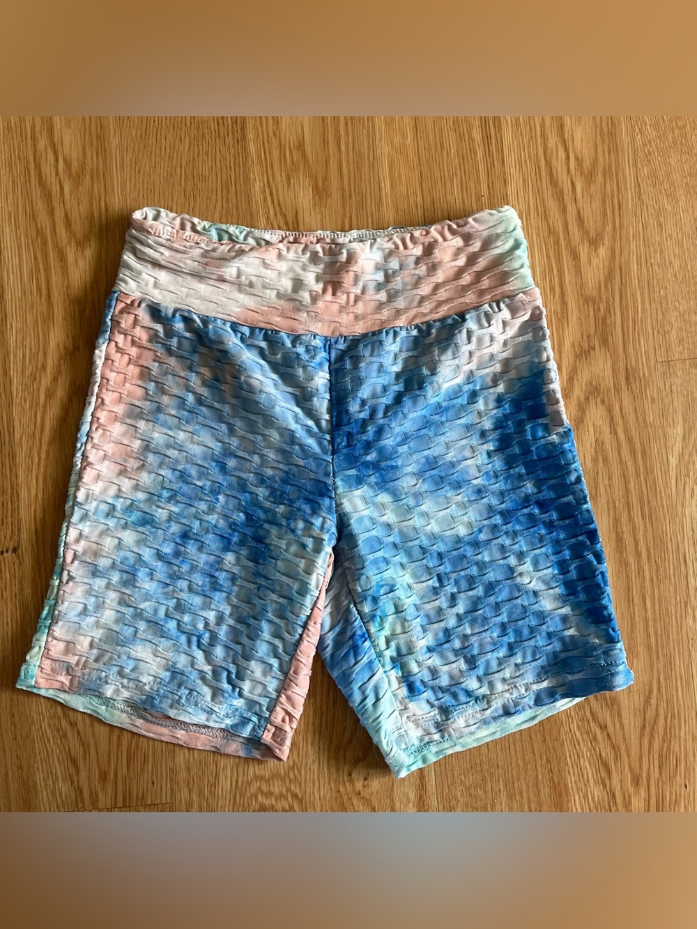 Jolie & Joy Women’s Tie-Dye Textured Knit Biker Shorts Stretch 6.5" Inseam S